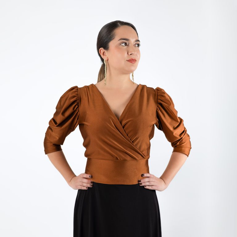 Top Manga Globo Color Cobre