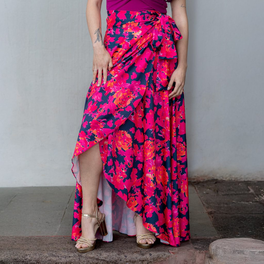 Falda envolvente estampada